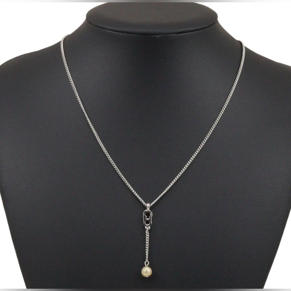 Christian Dior Silver CD Necklace with Pearl Pendant - Picture 2 of 8